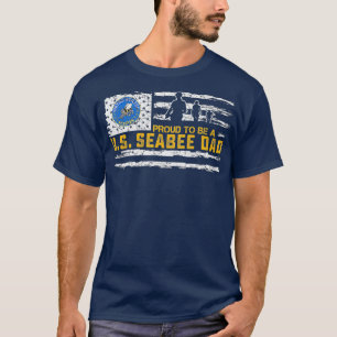 Vintage USA American Flag Proud To Be A Seabee T-Shirt