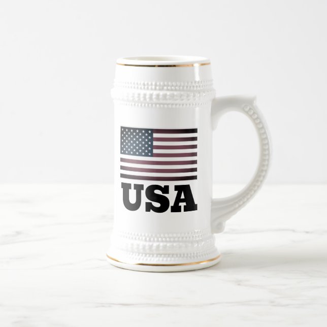 Vintage USA American flag retro beer stein mug (Right)
