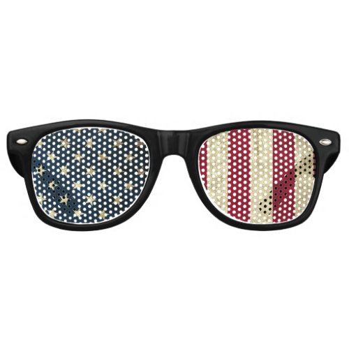 Vintage USA American Flag Stars And Stripes Retro Sunglasses