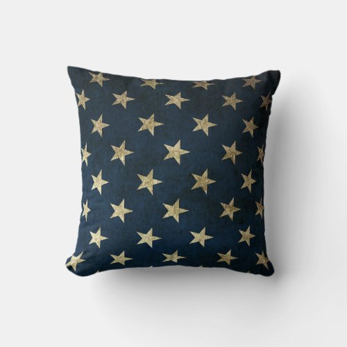 Vintage USA American Flag Stars And Stripes Throw Pillow