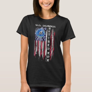 Vintage Usa American Flag Us Seabee Proud Retired  T-Shirt