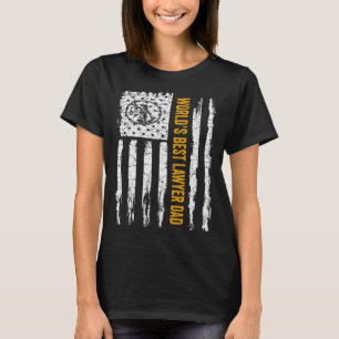 Vintage USA American Flag World s Best Lawyer Dad T-Shirt