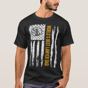 Vintage USA American Flag World s Best Lawyer Dad T-Shirt