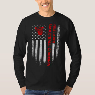 Vintage Usa American Flag World S Okayest Basketba T-Shirt