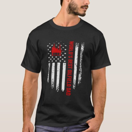 Vintage Usa American Flag WorldS Best Oilfield En T_Shirt