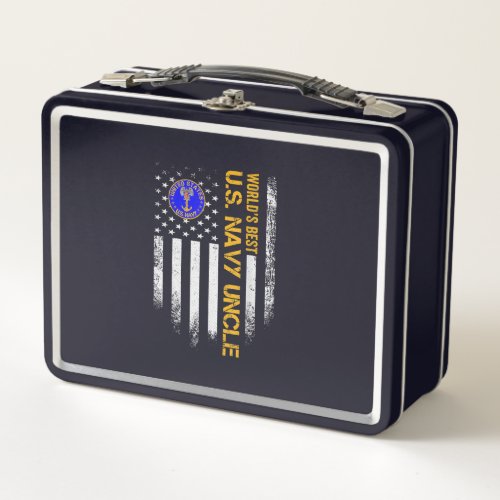 Vintage USA American Flag Worlds Best US Navy Metal Lunch Box