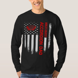 Vintage Usa American Flag Worlds Okayest Accordion T-Shirt
