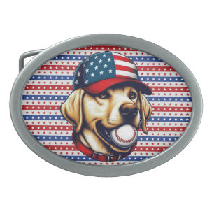 Vintage, USA baseball Labrador Belt Buckle