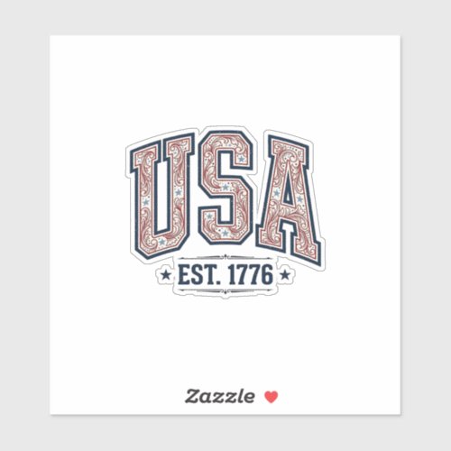 Vintage USA Est 1776 Patriotic Engraving Shirt_1 Sticker