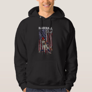 Vintage USA Flag Baseball Player, Proud Baseball D Hoodie