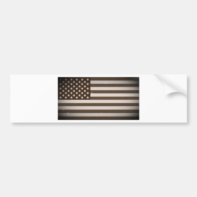 Vintage USA Flag Bumper Sticker (Front)