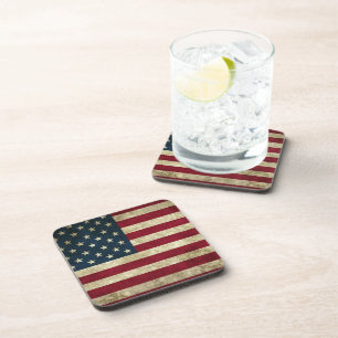 Vintage USA Flag Cork Coaster! Drink Coaster