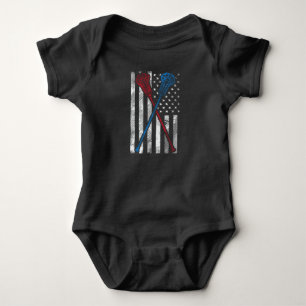 Vintage USA Flag Cute Sports Fan Baby Bodysuit