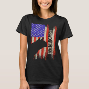 Vintage USA Flag French Bulldog Dog Dad Frenchie S T-Shirt