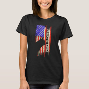 Vintage Usa Flag French Bulldog Dog Mom Frenchie S T-Shirt