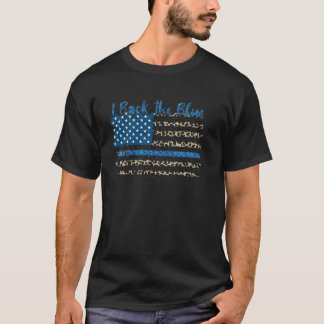 Vintage USA Flag I Back The Blue Thin Blue Line Po T-Shirt