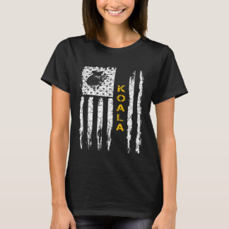 Vintage Usa Flag Koala Animals Lover Zookeeper Sil T-Shirt