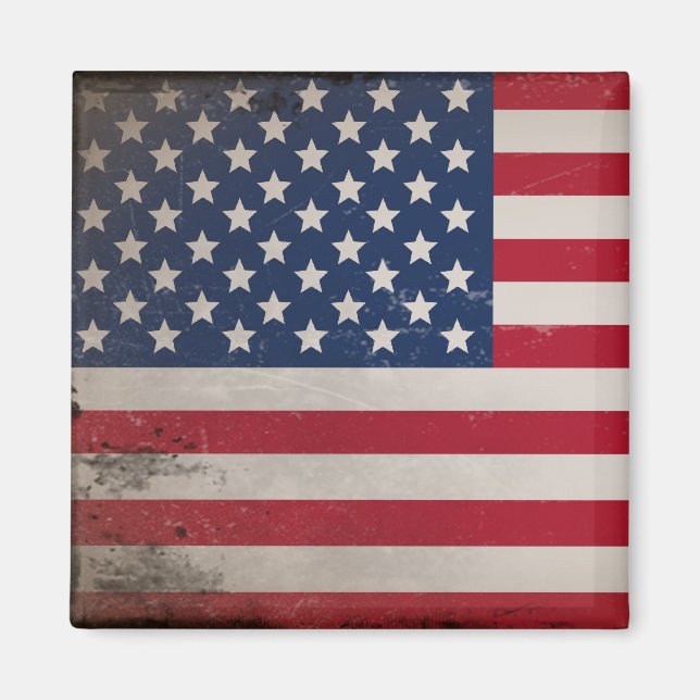 Vintage USA Flag Magnet (Front)