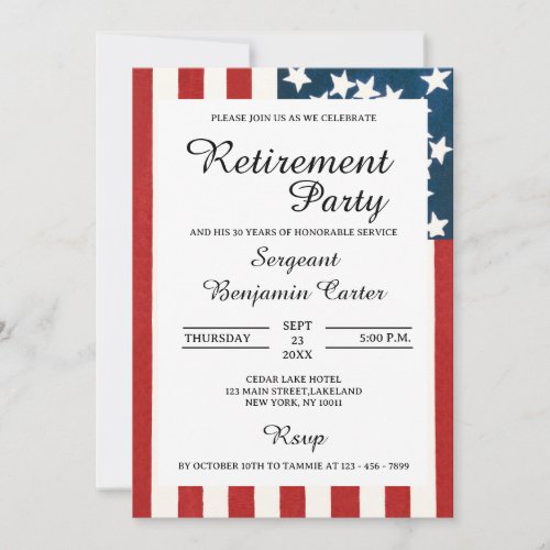 Vintage USA Flag Military Retirement Party