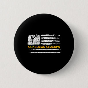 Vintage Usa Flag Mma Kickboxing Fighter Grandpa Si Button