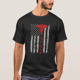 Vintage USA Flag Nurse Nursing RN LPN Nurse Week W T-Shirt