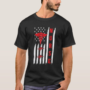 Vintage Usa Flag Nurses Er Icu Nicu Rn Nurses Men T-Shirt