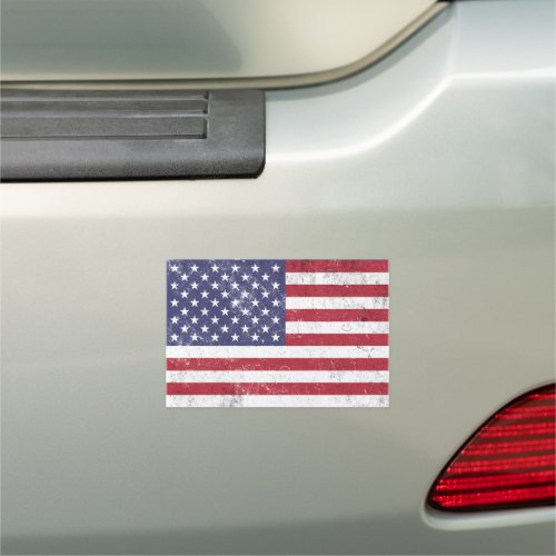 Vintage USA Flag Patriotic American Red White Blue Car Magnet