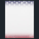 Vintage USA Flag Patriotic American Red White Blue Letterhead<br><div class="desc">A patriotic tribute to the United States of America. The red, white and blue American flag design is ideal for anyone who loves the USA. USA flag distressed vintage design makes for a perfect gift for 4th of July, patriotic holiday celebration, military tribute or for anyone who is patriotic about...</div>