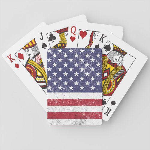 Vintage USA Flag Patriotic American Red White Blue Poker Cards