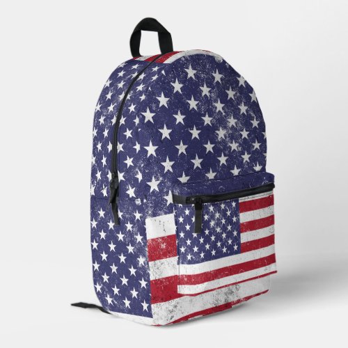 Vintage USA Flag Patriotic American Red White Blue Printed Backpack