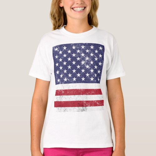 Vintage USA Flag Patriotic American Red White Blue T_Shirt