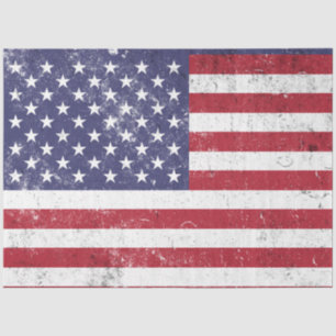 Vintage USA Flag Patriotic American Red White Blue Tissue Paper