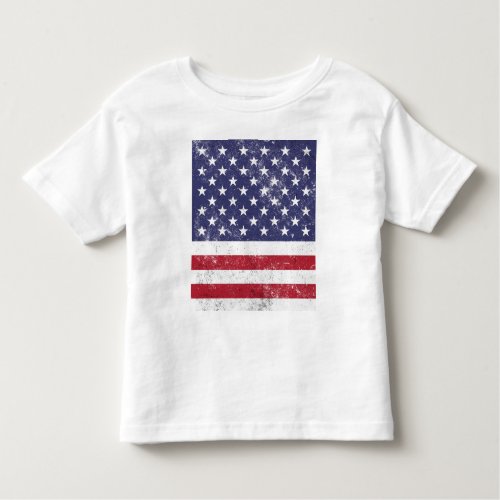 Vintage USA Flag Patriotic American Red White Blue Toddler T_shirt