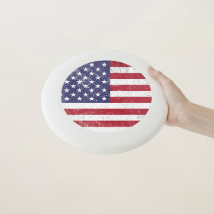 Vintage USA Flag Patriotic American Red White Blue Wham-O Frisbee
