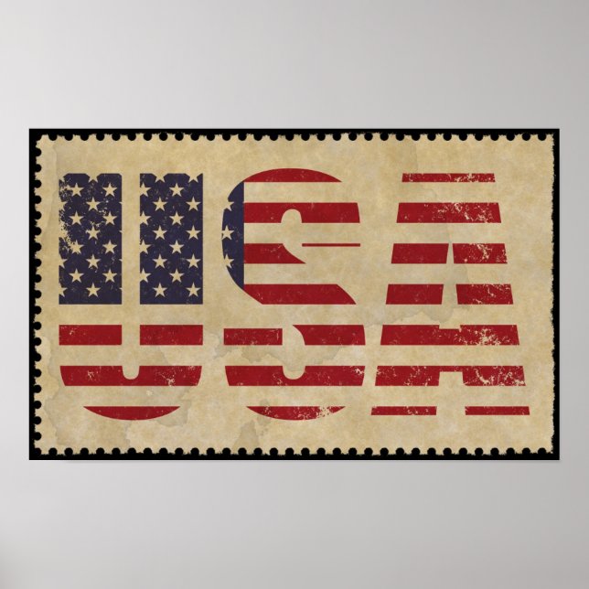 Vintage USA Flag Poster (Front)