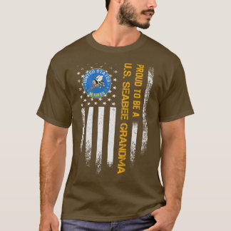 Vintage USA Flag Proud To Be A US Seabee Veteran G T-Shirt