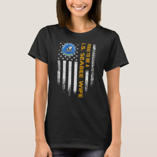 Vintage Usa Flag Proud To Be A Us Seabee Veteran W T-Shirt