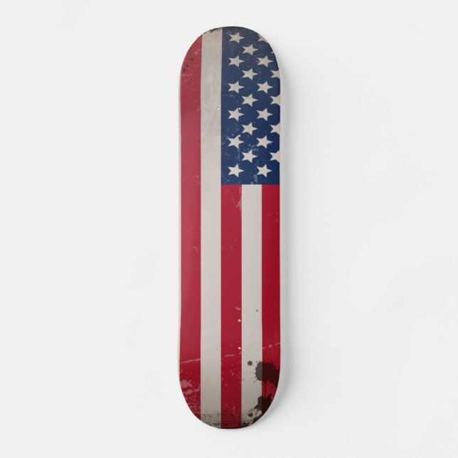 Vintage USA Flag Skateboard Deck (Front)