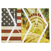 Vintage USA Flag Statue of Liberty Chevrons