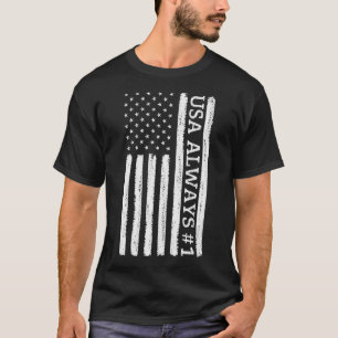 Vintage Usa flag Usa Always no 1 T-Shirt