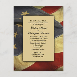 Vintage USA Flag Wedding Invitation