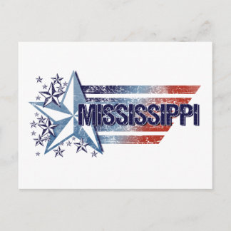 Vintage USA Flag with Star – Mississippi Postcard