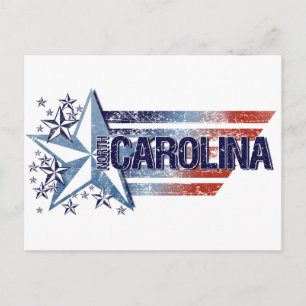 Vintage USA Flag with Star – North Carolina Postcard