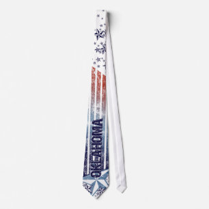 Vintage USA Flag with Star – Oklahoma Tie