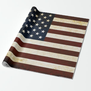 Vintage USA Flag Wrapping Paper