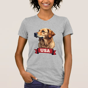 Vintage USA Golden Retriever Engraving Shirt 4