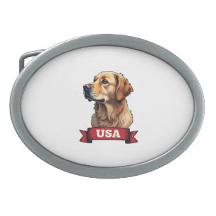 Vintage USA Golden Retriever Engraving Shirt 4 Belt Buckle