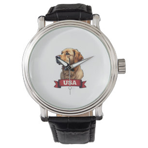 Vintage USA Golden Retriever Engraving Shirt 4 Watch