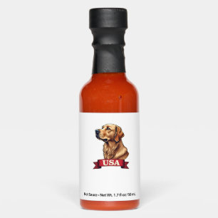 Vintage USA Golden Retriever Engraving Shirt Hot Sauces