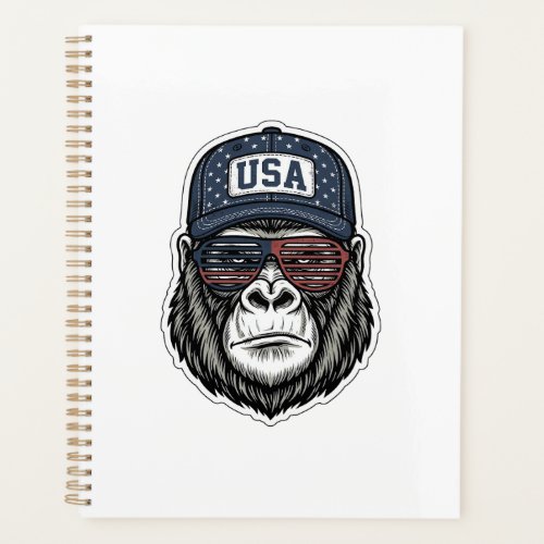 Vintage USA Gorilla Sunglasses Patriotic Shirt Des Planner